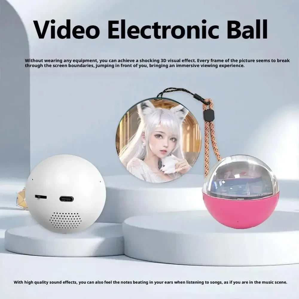 Video Crystal Ball Memory Art Glass Ball Lamp Spherical Pixel Display 2.7 inchs Screen 4GB Videos Player Spherical Gifts